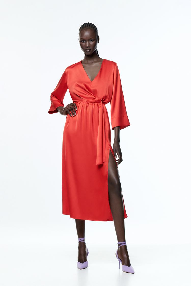 Robe satinée zara sales